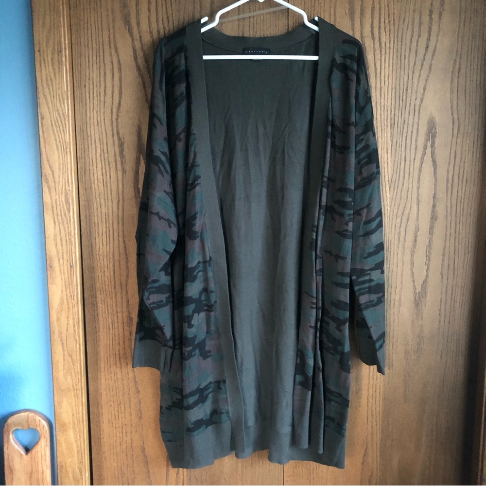 Sanctuary camo open front cardigan size 2X